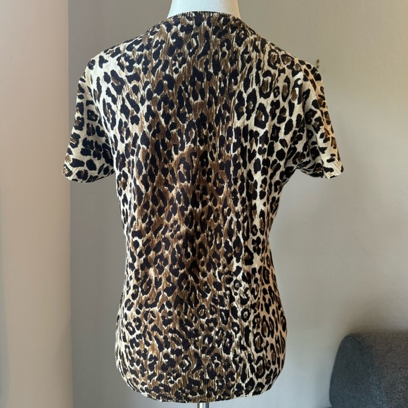 Dolce & Gabbana Cashmere Leopard Short Sleeve Sweater - Picture 3 of 6